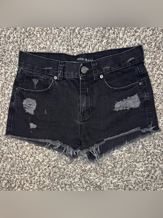 Express Pants - Express Jeans Black Distressed Denim Shorts Women’s Raw Hem Festival Y2K Grunge